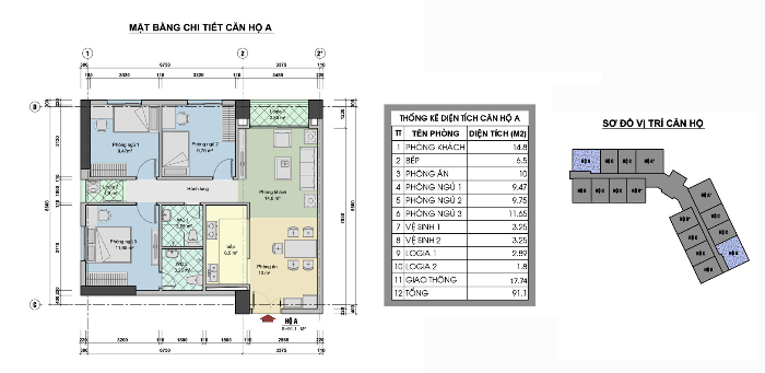 Bán chung cư CT3 tây nam linh đàm 82.6 m2 ( căn A)
