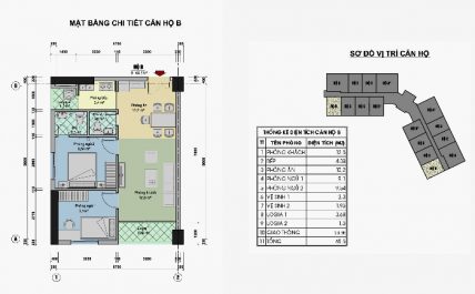 Căn hộ 59.1 m2 Loại B chung cư CT3 tây nam linh đàm