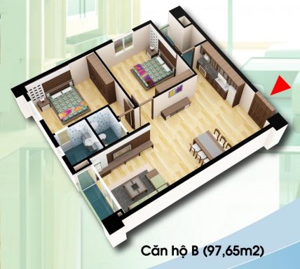Phân phối chung cư D2CT2 tây nam linh đàm – căn hộ 97,65m2
