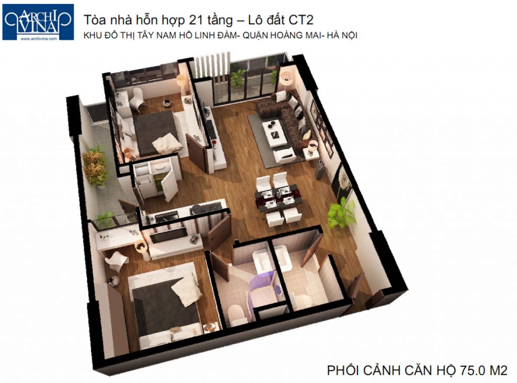 Bán căn hộ chung cư B1b2 CT2 Tây nam Linh Đàm