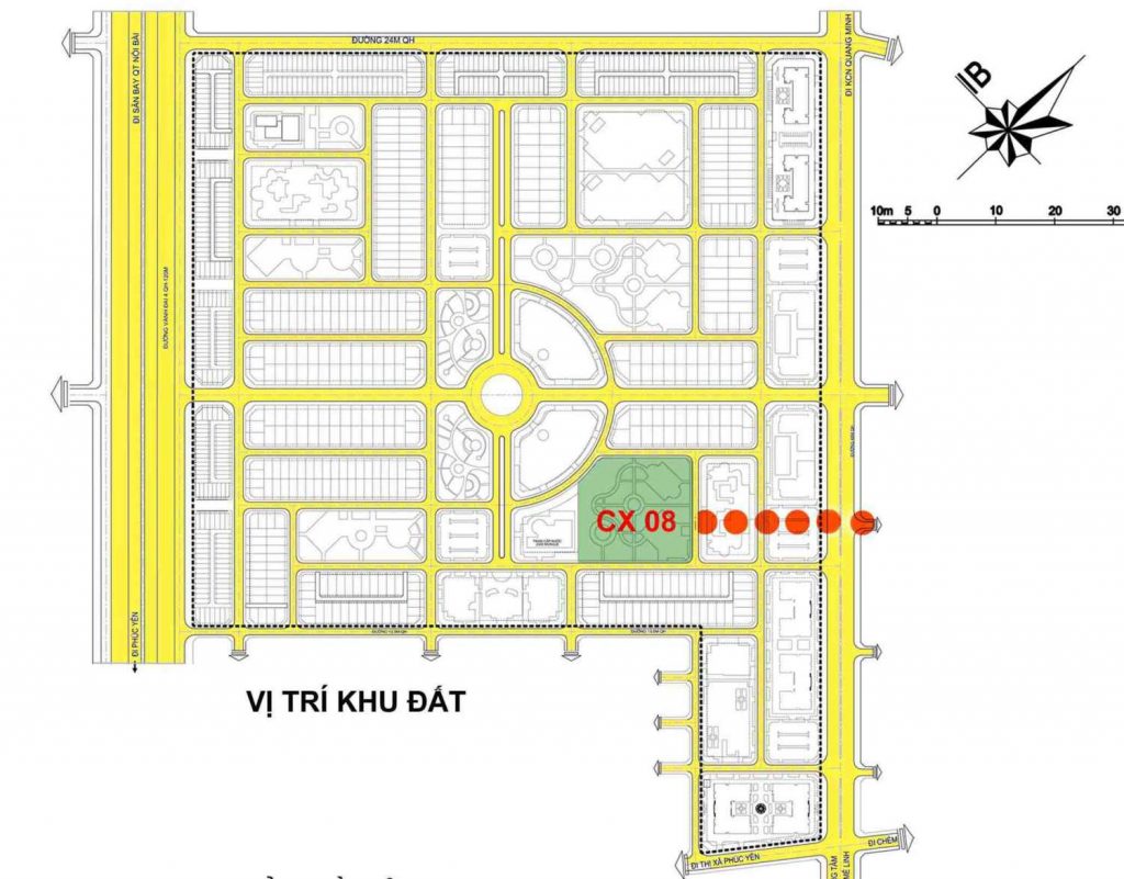 Mặt bằng dự án Hud Mê Linh