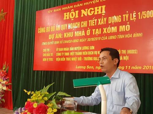UBND huyện Lương Sơn tổ chức Hội nghị công bố Đồ án quy hoạch chi tiết tỷ lệ 1/500 dự án khu nhà ở tại xóm Mỏ, thị trấn Lương Sơn